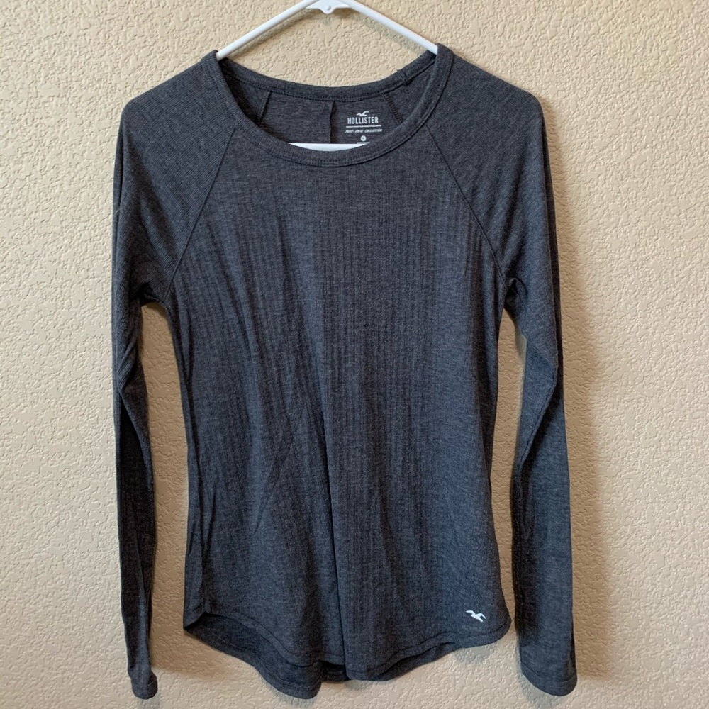 Hollister Ribbed Dark Grey Long Sleeve